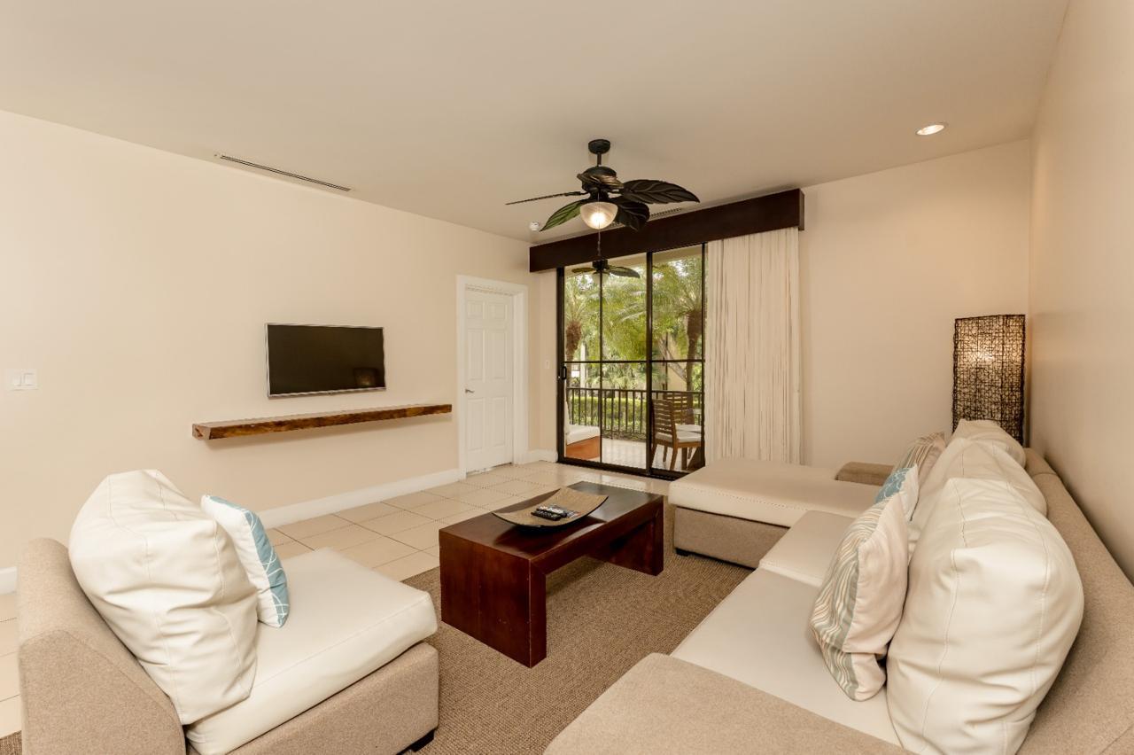 Comfortable living room with sectional sofa and TV